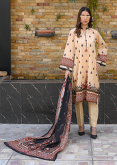 Cream Cotton Lawn - Stitched