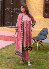 Pink Cotton Lawn - Stitched
