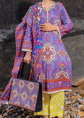 Lawn 3 Piece Suit - Stitched