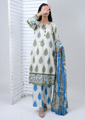 Lawn 3 Piece Suit - Stitched