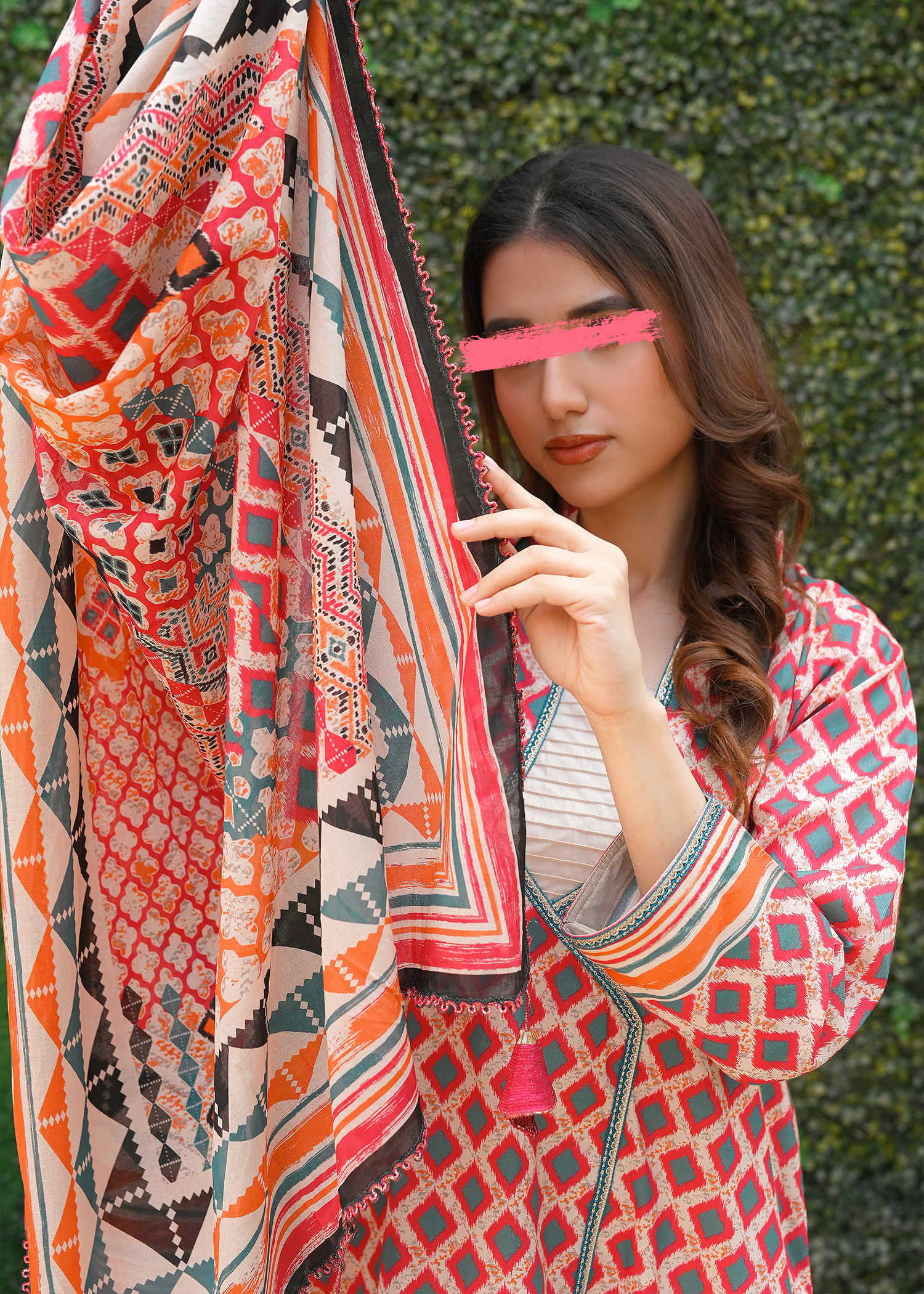 Multi Colour Cotton Lawn - Stitched