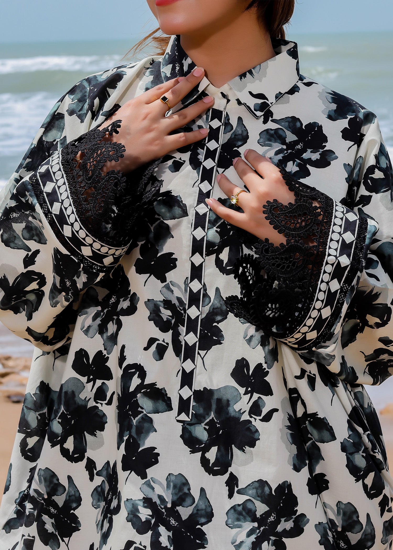 2 PIECE - ALLOVER COTTON SUIT - Stitched
