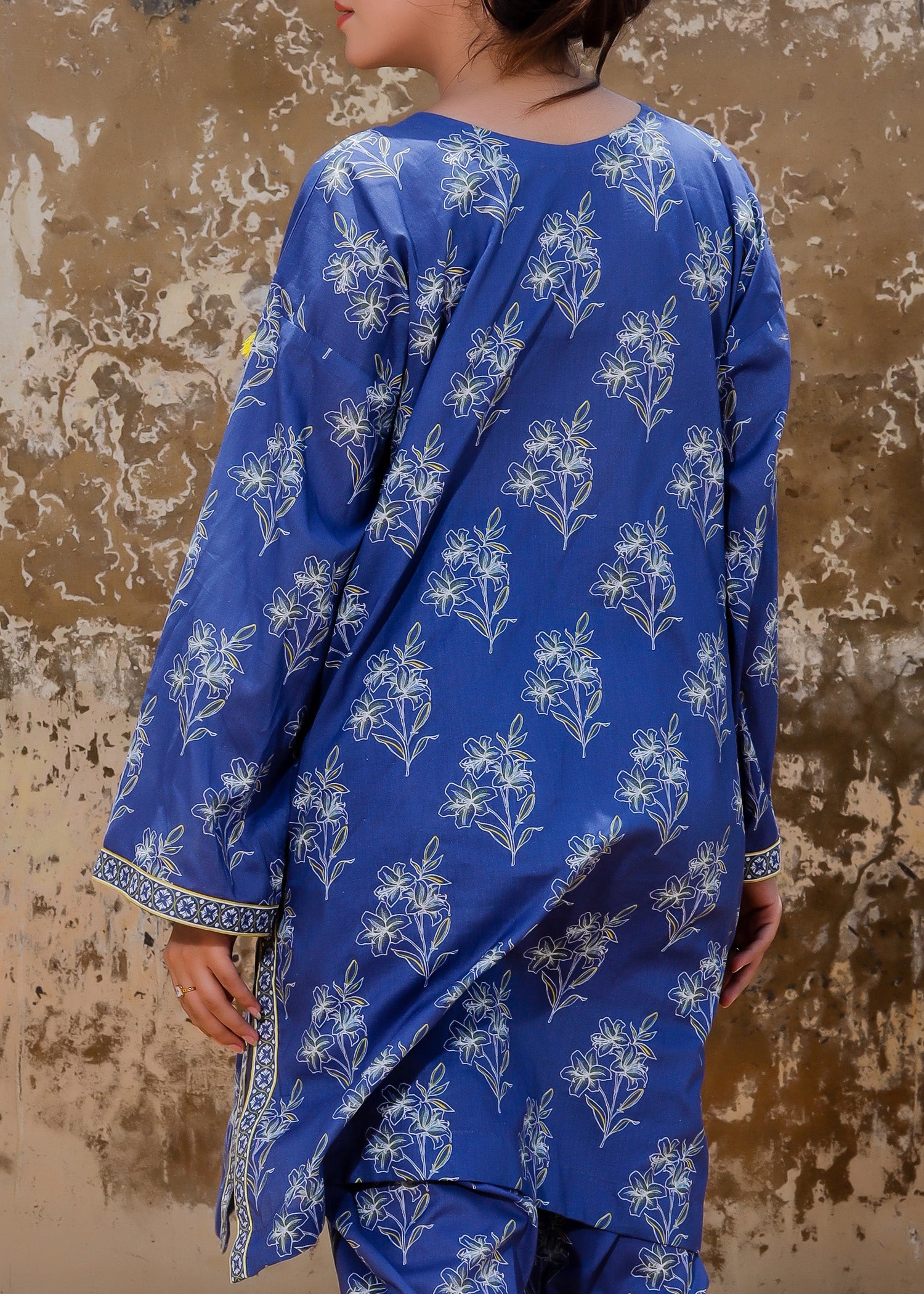 Blue Floral Printed 2-Piece Co-ord Set