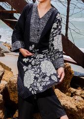 Black Floral Printed 2 Piece Co-ord Set - Stitched