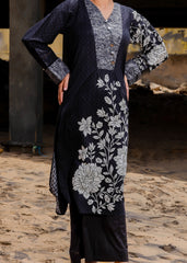 Black Floral Printed 2 Piece Co-ord Set - Stitched