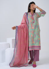 Silk Lawn 3 Piece Suit - Stitched